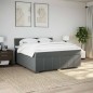 vidaXL Boxspringbett mit Matratze Dunkelgrau 180x200 cm Stoff vidaXL Boxspringbett mit Matratze Dunkelgrau 180x200 cm Stoff
