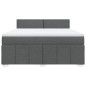 vidaXL Boxspringbett mit Matratze Dunkelgrau 180x200 cm Stoff vidaXL Boxspringbett mit Matratze Dunkelgrau 180x200 cm Stoff