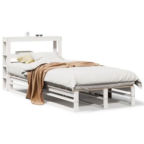 vidaXL Massivholzbett ohne Matratze Weiß 75x190 cm Kiefernholz