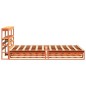 vidaXL Massivholzbett ohne Matratze Wachsbraun 140x190 cm Kiefernholz vidaXL Massivholzbett ohne Matratze Wachsbraun 140x190 cm Kiefernholz