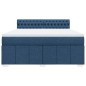 vidaXL Boxspringbett mit Matratze Blau 180x200 cm Stoff vidaXL Boxspringbett mit Matratze Blau 180x200 cm Stoff