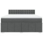 vidaXL Boxspringbett mit Matratze Dunkelgrau 180x200 cm Stoff vidaXL Boxspringbett mit Matratze Dunkelgrau 180x200 cm Stoff