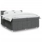 vidaXL Boxspringbett mit Matratze Dunkelgrau 200x200 cm Stoff vidaXL Boxspringbett mit Matratze Dunkelgrau 200x200 cm Stoff