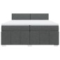 vidaXL Boxspringbett mit Matratze Dunkelgrau 200x200 cm Stoff vidaXL Boxspringbett mit Matratze Dunkelgrau 200x200 cm Stoff