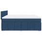 vidaXL Boxspringbett mit Matratze Blau 200x200 cm Stoff vidaXL Boxspringbett mit Matratze Blau 200x200 cm Stoff