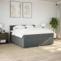 vidaXL Boxspringbett mit Matratze Dunkelgrau 200x200 cm Stoff vidaXL Boxspringbett mit Matratze Dunkelgrau 200x200 cm Stoff