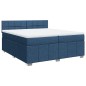 vidaXL Boxspringbett mit Matratze Blau 200x200 cm Stoff vidaXL Boxspringbett mit Matratze Blau 200x200 cm Stoff