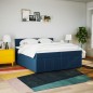 vidaXL Boxspringbett mit Matratze Blau 200x200 cm Stoff vidaXL Boxspringbett mit Matratze Blau 200x200 cm Stoff