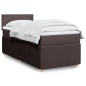 vidaXL Boxspringbett mit Matratze Dunkelbraun 80x200 cm Stoff vidaXL Boxspringbett mit Matratze Dunkelbraun 80x200 cm Stoff
