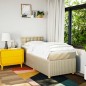 vidaXL Boxspringbett mit Matratze Creme 80x200 cm Stoff vidaXL Boxspringbett mit Matratze Creme 80x200 cm Stoff