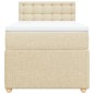 vidaXL Boxspringbett mit Matratze Creme 80x200 cm Stoff vidaXL Boxspringbett mit Matratze Creme 80x200 cm Stoff