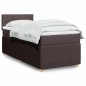 vidaXL Boxspringbett mit Matratze Dunkelbraun 90x200 cm Stoff vidaXL Boxspringbett mit Matratze Dunkelbraun 90x200 cm Stoff