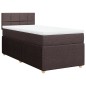 vidaXL Boxspringbett mit Matratze Dunkelbraun 90x200 cm Stoff vidaXL Boxspringbett mit Matratze Dunkelbraun 90x200 cm Stoff
