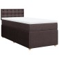 vidaXL Boxspringbett mit Matratze Dunkelbraun 90x200 cm Stoff vidaXL Boxspringbett mit Matratze Dunkelbraun 90x200 cm Stoff