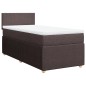 vidaXL Boxspringbett mit Matratze Dunkelbraun 100x200 cm Stoff vidaXL Boxspringbett mit Matratze Dunkelbraun 100x200 cm Stoff