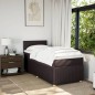 vidaXL Boxspringbett mit Matratze Dunkelbraun 100x200 cm Stoff vidaXL Boxspringbett mit Matratze Dunkelbraun 100x200 cm Stoff