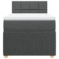 vidaXL Boxspringbett mit Matratze Dunkelgrau 100x200 cm Stoff vidaXL Boxspringbett mit Matratze Dunkelgrau 100x200 cm Stoff