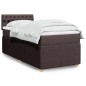 vidaXL Boxspringbett mit Matratze Dunkelbraun 100x200 cm Stoff vidaXL Boxspringbett mit Matratze Dunkelbraun 100x200 cm Stoff