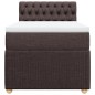 vidaXL Boxspringbett mit Matratze Dunkelbraun 100x200 cm Stoff vidaXL Boxspringbett mit Matratze Dunkelbraun 100x200 cm Stoff