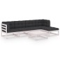 6-tlg. Garten-Lounge-Set mit Kissen Kiefer Massivholz 6-tlg. Garten-Lounge-Set mit Kissen Kiefer Massivholz