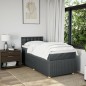 vidaXL Boxspringbett mit Matratze Dunkelgrau 100x200 cm Stoff vidaXL Boxspringbett mit Matratze Dunkelgrau 100x200 cm Stoff