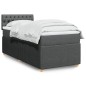 vidaXL Boxspringbett mit Matratze Dunkelgrau 100x200 cm Stoff vidaXL Boxspringbett mit Matratze Dunkelgrau 100x200 cm Stoff