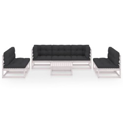 vidaXL 8-tlg. Garten-Lounge-Set mit Kissen Kiefer Massivholz