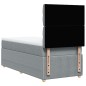 vidaXL Boxspringbett mit Matratze Hellgrau 100x200 cm Stoff vidaXL Boxspringbett mit Matratze Hellgrau 100x200 cm Stoff