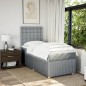 vidaXL Boxspringbett mit Matratze Hellgrau 100x200 cm Stoff