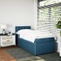 vidaXL Boxspringbett mit Matratze Blau 90x190 cm Samt vidaXL Boxspringbett mit Matratze Blau 90x190 cm Samt