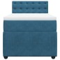 vidaXL Boxspringbett mit Matratze Blau 90x190 cm Samt vidaXL Boxspringbett mit Matratze Blau 90x190 cm Samt