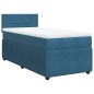 vidaXL Boxspringbett mit Matratze Blau 90x190 cm Samt vidaXL Boxspringbett mit Matratze Blau 90x190 cm Samt