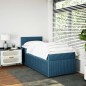 vidaXL Boxspringbett mit Matratze Blau 90x190 cm Samt vidaXL Boxspringbett mit Matratze Blau 90x190 cm Samt