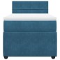 vidaXL Boxspringbett mit Matratze Blau 100x200 cm Samt vidaXL Boxspringbett mit Matratze Blau 100x200 cm Samt