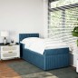vidaXL Boxspringbett mit Matratze Blau 100x200 cm Samt vidaXL Boxspringbett mit Matratze Blau 100x200 cm Samt
