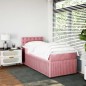 vidaXL Boxspringbett mit Matratze Rosa 100x200 cm Samt vidaXL Boxspringbett mit Matratze Rosa 100x200 cm Samt