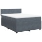 vidaXL Boxspringbett mit Matratze Dunkelgrau 160x200 cm Samt vidaXL Boxspringbett mit Matratze Dunkelgrau 160x200 cm Samt