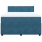 vidaXL Boxspringbett mit Matratze Blau 160x200 cm Samt vidaXL Boxspringbett mit Matratze Blau 160x200 cm Samt