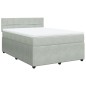 vidaXL Boxspringbett mit Matratze Hellgrau 160x200 cm Samt vidaXL Boxspringbett mit Matratze Hellgrau 160x200 cm Samt