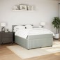 vidaXL Boxspringbett mit Matratze Hellgrau 160x200 cm Samt vidaXL Boxspringbett mit Matratze Hellgrau 160x200 cm Samt