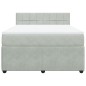 vidaXL Boxspringbett mit Matratze Hellgrau 160x200 cm Samt vidaXL Boxspringbett mit Matratze Hellgrau 160x200 cm Samt