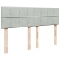 vidaXL Boxspringbett mit Matratze Hellgrau 160x200 cm Samt vidaXL Boxspringbett mit Matratze Hellgrau 160x200 cm Samt