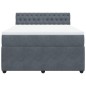 vidaXL Boxspringbett mit Matratze Dunkelgrau 160x200 cm Samt vidaXL Boxspringbett mit Matratze Dunkelgrau 160x200 cm Samt