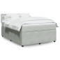 vidaXL Boxspringbett mit Matratze Hellgrau 160x200 cm Samt vidaXL Boxspringbett mit Matratze Hellgrau 160x200 cm Samt