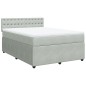 vidaXL Boxspringbett mit Matratze Hellgrau 160x200 cm Samt vidaXL Boxspringbett mit Matratze Hellgrau 160x200 cm Samt