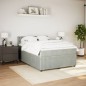 vidaXL Boxspringbett mit Matratze Hellgrau 160x200 cm Samt vidaXL Boxspringbett mit Matratze Hellgrau 160x200 cm Samt