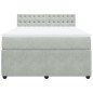 vidaXL Boxspringbett mit Matratze Hellgrau 160x200 cm Samt vidaXL Boxspringbett mit Matratze Hellgrau 160x200 cm Samt