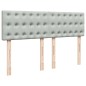 vidaXL Boxspringbett mit Matratze Hellgrau 160x200 cm Samt vidaXL Boxspringbett mit Matratze Hellgrau 160x200 cm Samt