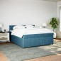 vidaXL Boxspringbett mit Matratze Blau 180x200 cm Samt vidaXL Boxspringbett mit Matratze Blau 180x200 cm Samt