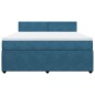 vidaXL Boxspringbett mit Matratze Blau 180x200 cm Samt vidaXL Boxspringbett mit Matratze Blau 180x200 cm Samt